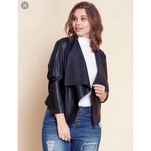 Plus Size Black Faux Leather Jacket